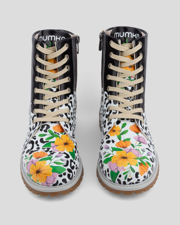 mumka-Calzado-mujer-Botas Animal Print Flowers